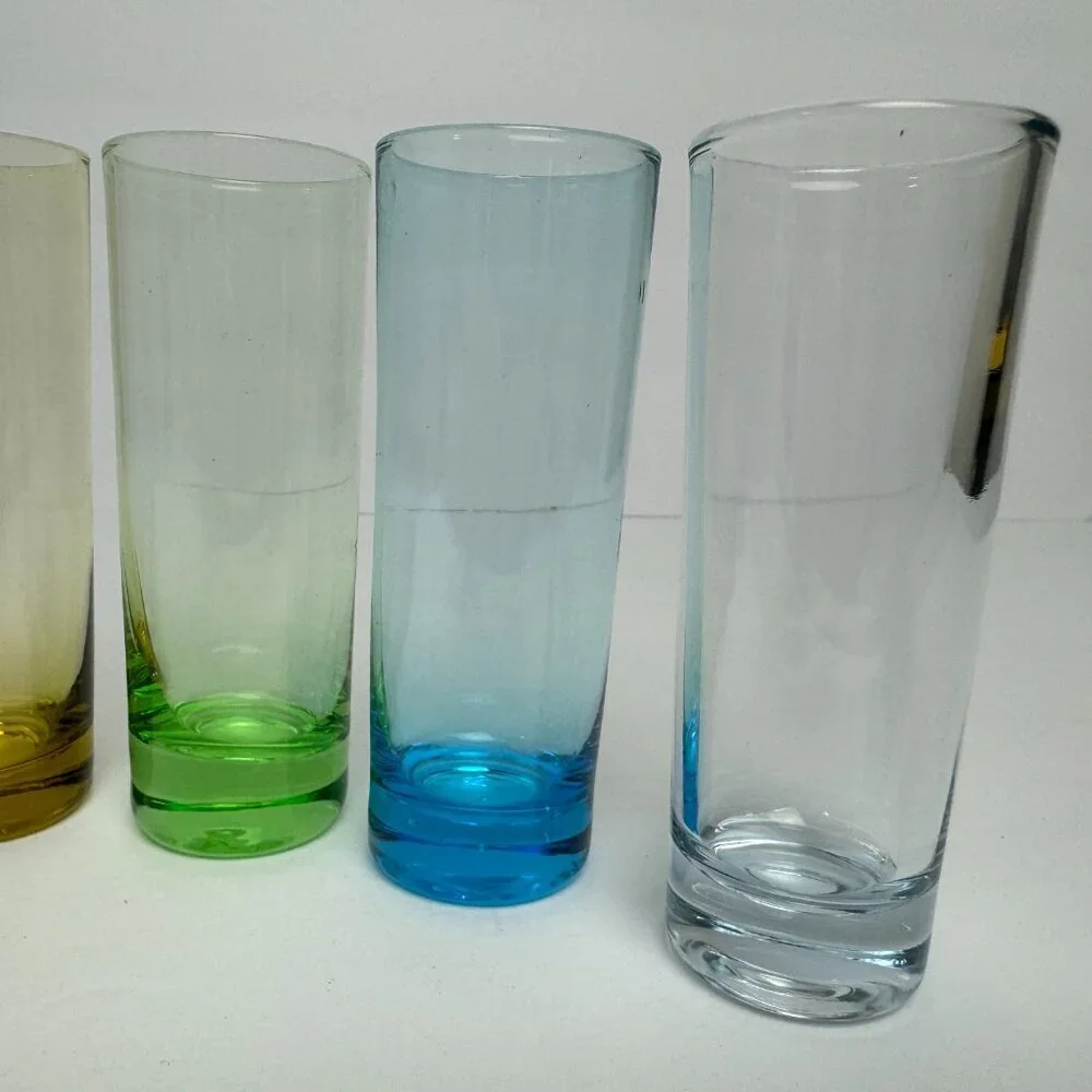 Vintage Set of 6  Shot Glasses Multi Colors 4.25
